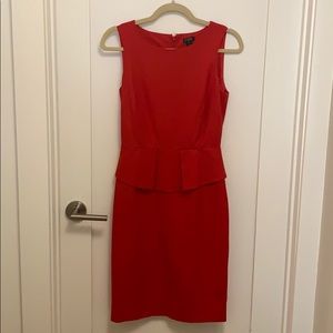 Red peplum dress